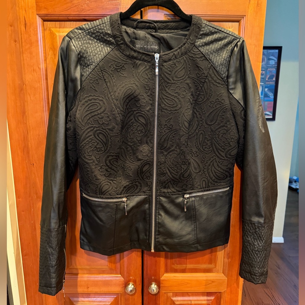 Live a Little Black Textured Faux Leather Jacket